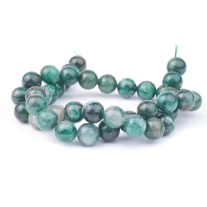 10mm Green Mica Round - 15-16 Inch