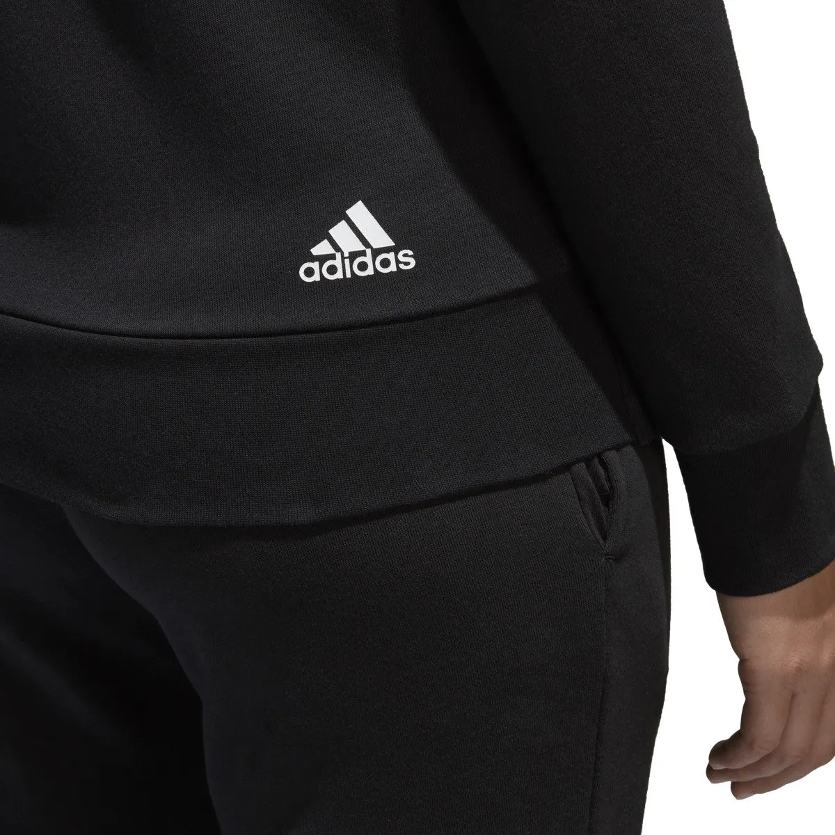 Adidas Essential Linear Full Zip Logo Women's Hoodie Black