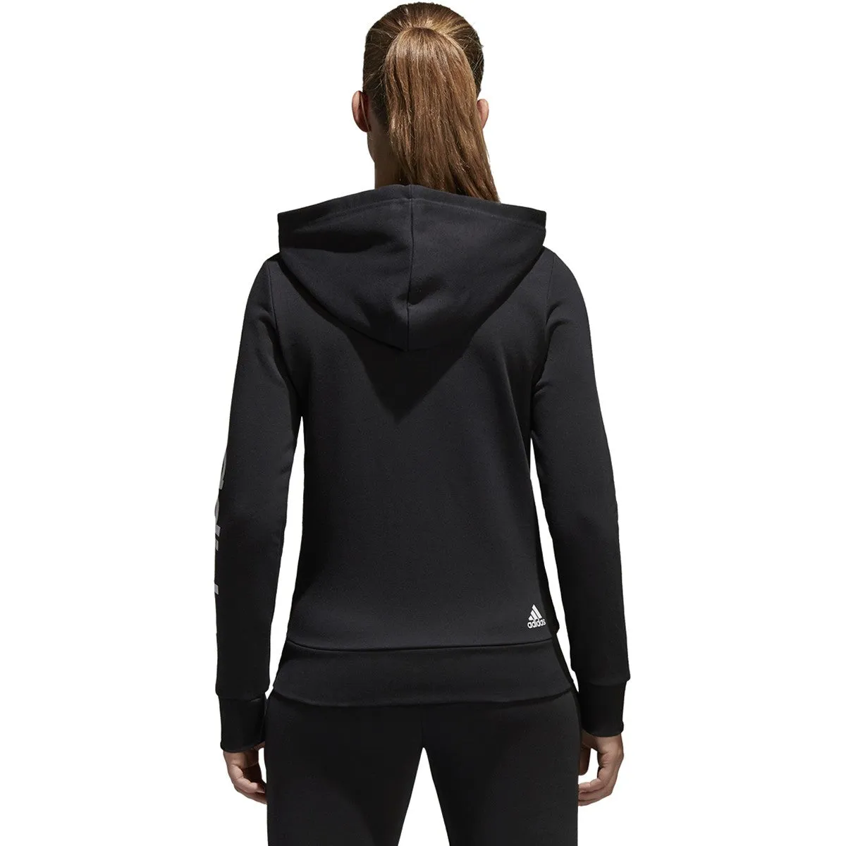 Adidas Essential Linear Full Zip Logo Women's Hoodie Black