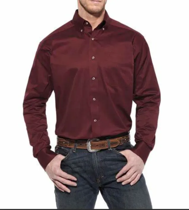 Ariat Mens L/S Solid Twill Classic Fit Shirt Style 10012635