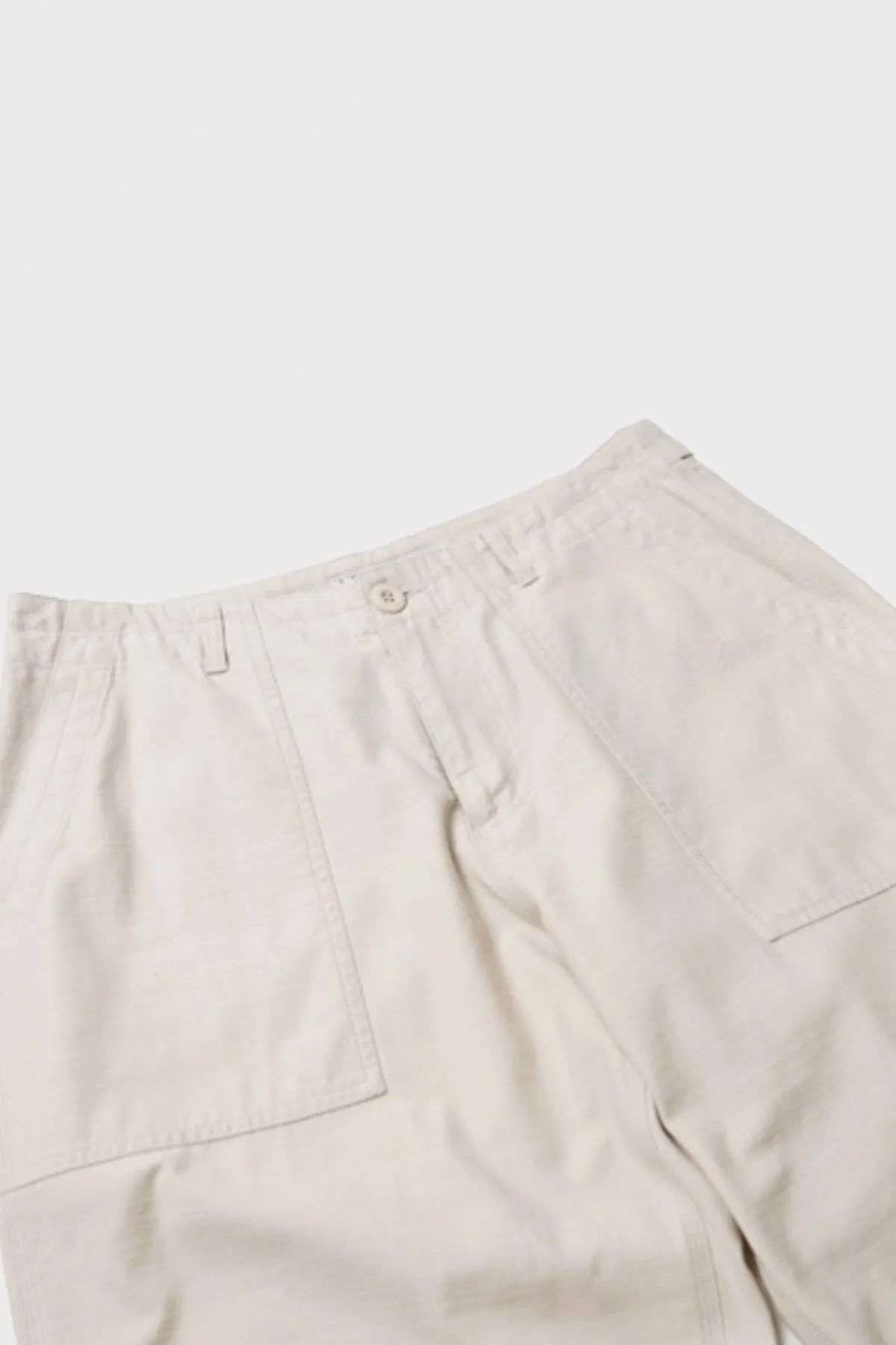 Back Satin Fatigue Pants - Cream