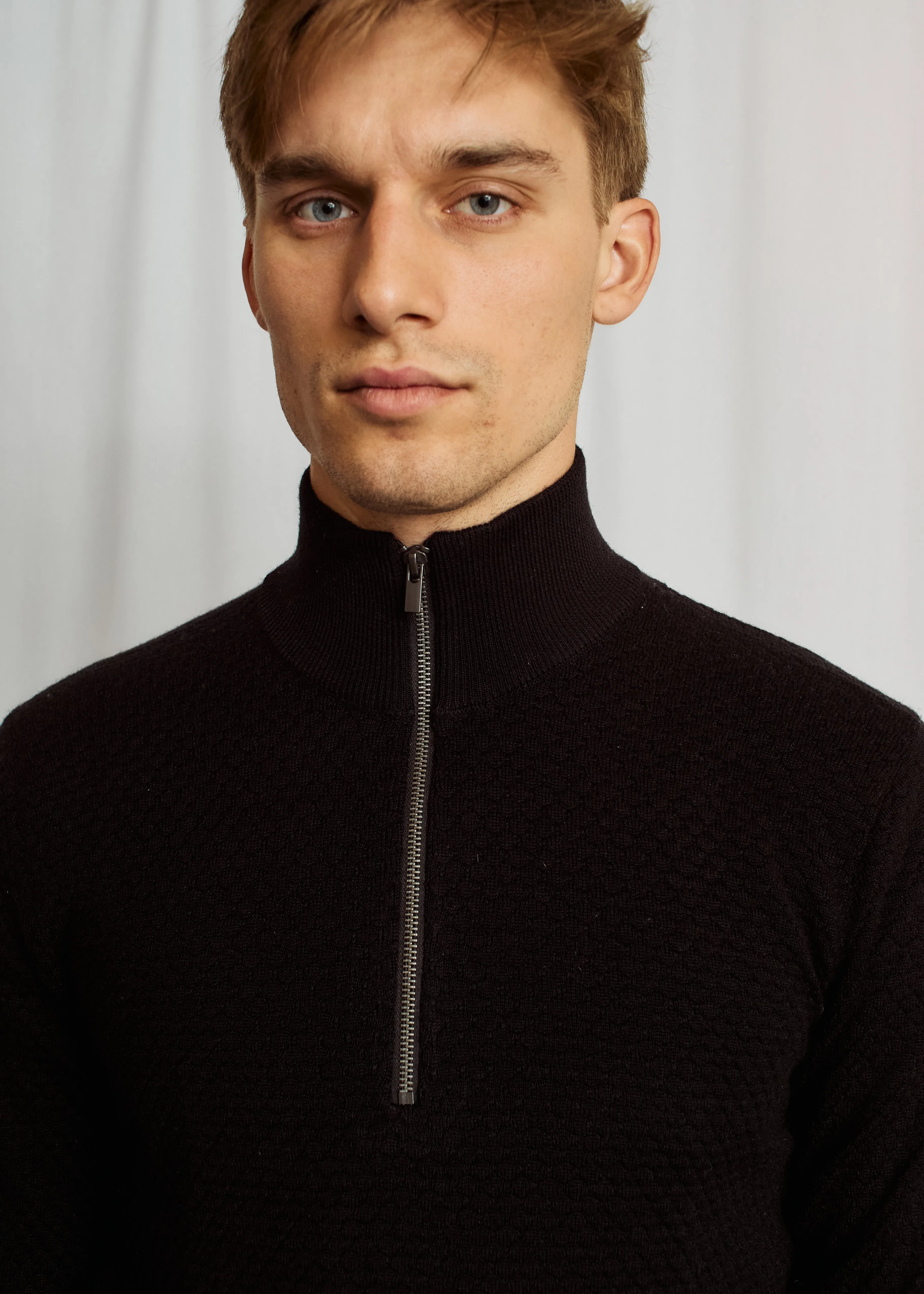 Bruun & Stengade Sweater 1/2 Zip | Black