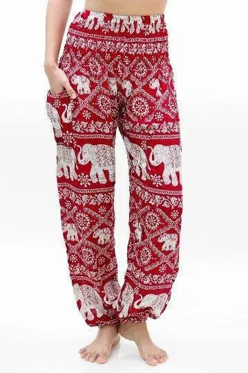 Burgundy ELEPHANT Pants Women Boho Pants Hippie Pants Yoga