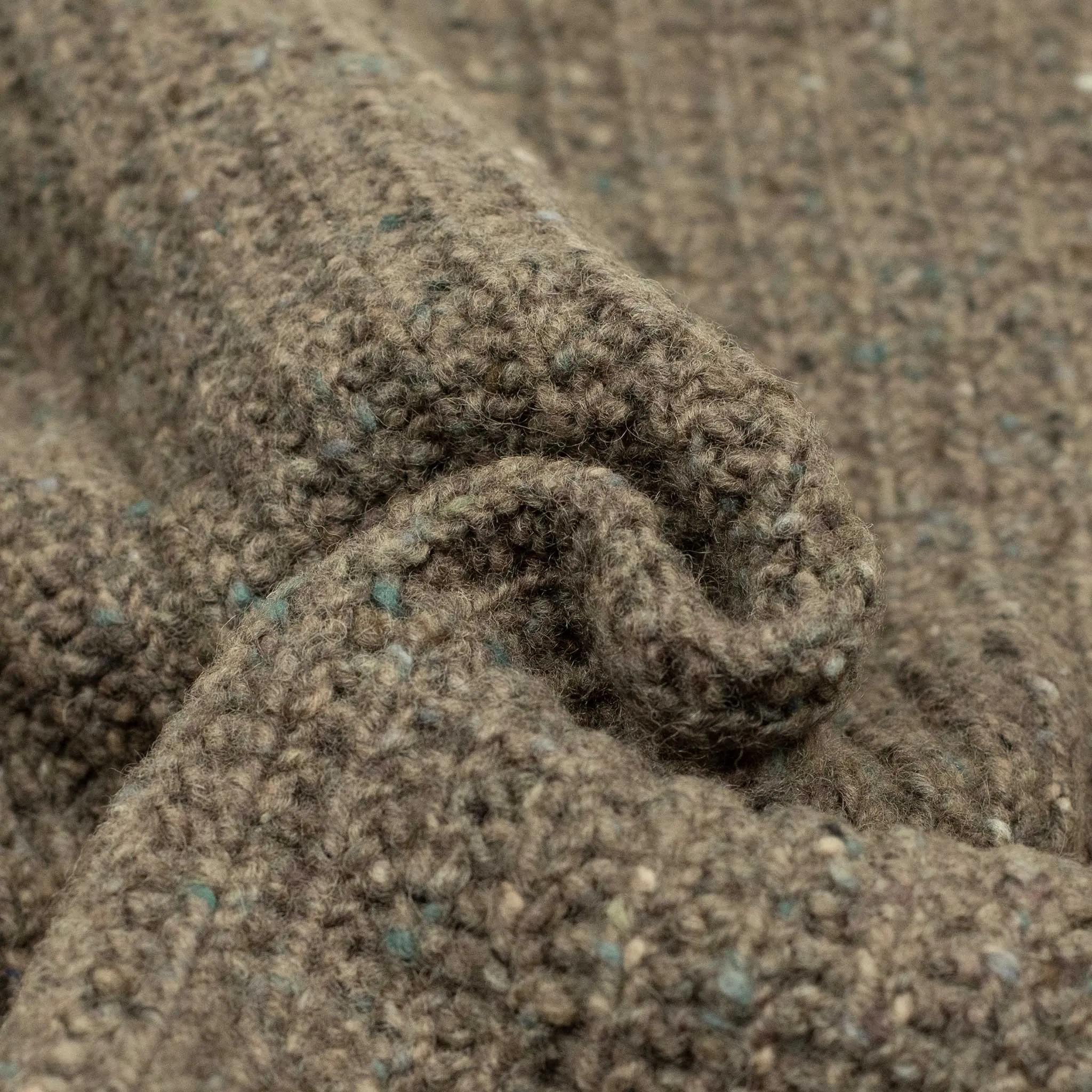 Chunky rib Irish Donegal wool sweater in "Mollusk Taupe"