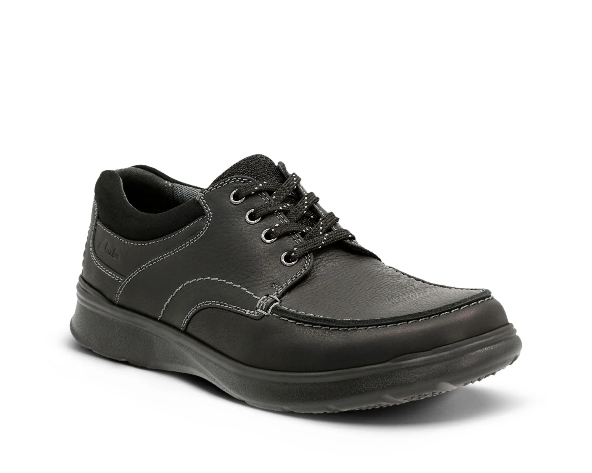 Clarks Cotrell Edge Black Oily Leather - Wide Width