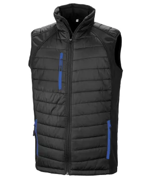 compass padded softshell gilet | Black/Royal