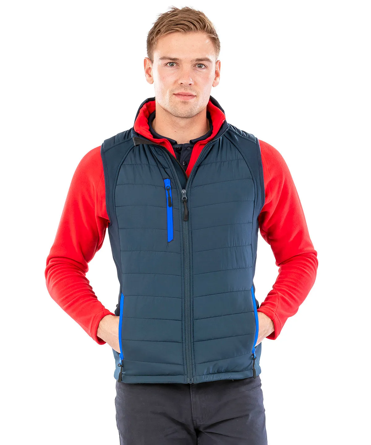 compass padded softshell gilet | Black/Royal