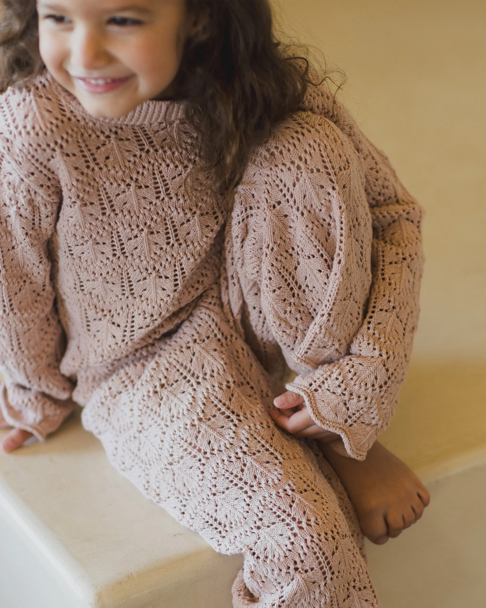 Crochet Knit Pullover || Rose