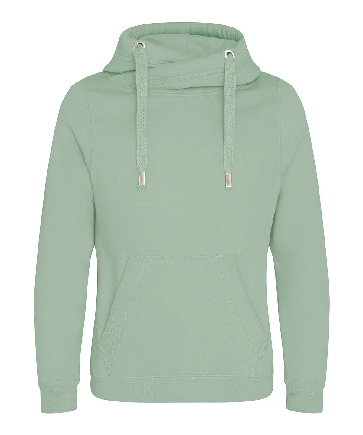 Cross neck hoodie | Dusty Green