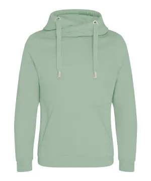 Cross neck hoodie | Dusty Green