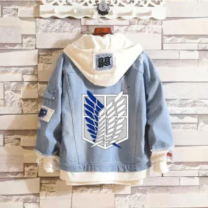 Denim Hoodie Survey Corps Attack On Titan