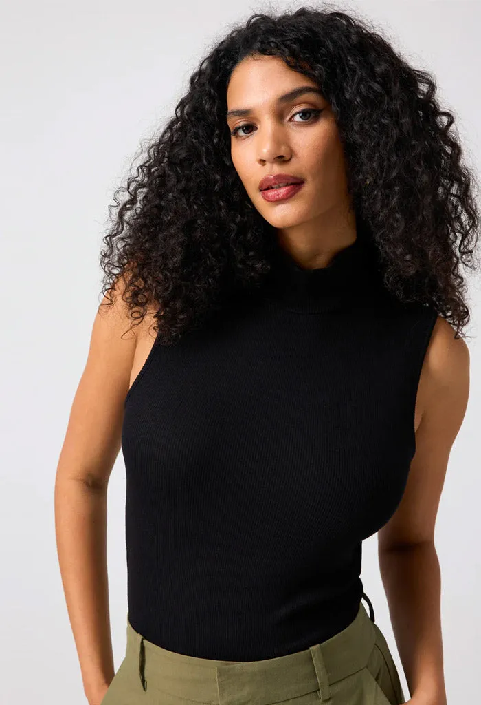 Essential Sleeveless Mock Neck