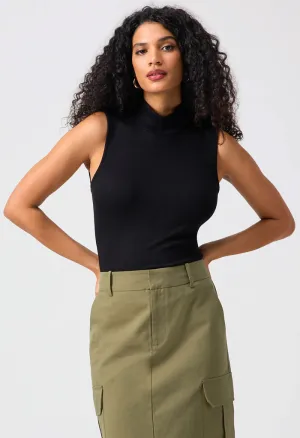 Essential Sleeveless Mock Neck