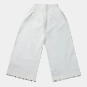 Girls Cotton Eastern Trouser | White