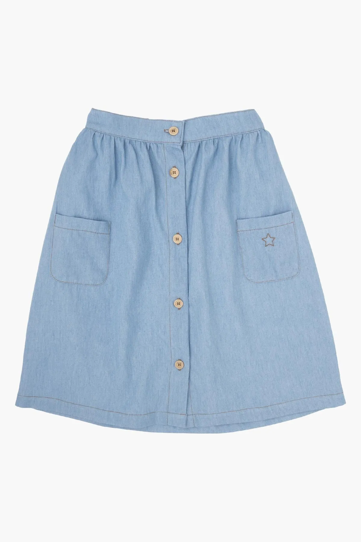 Girls Skirt Tocoto Vintage Denim Chambray Midi