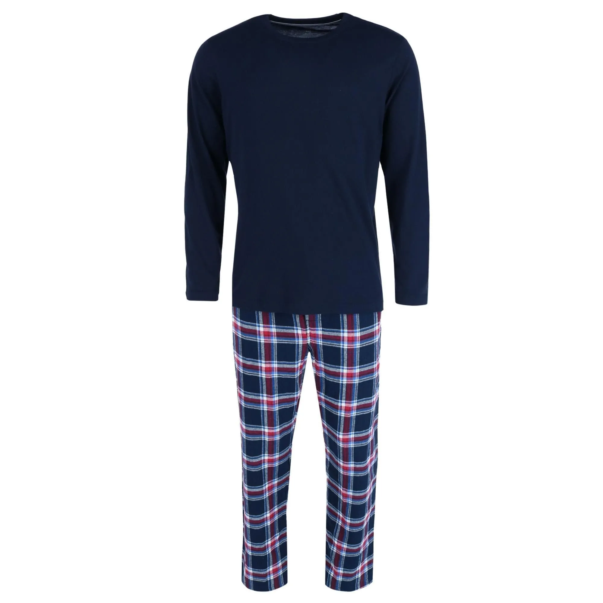 Hanes Mens Big & Tall Cotton Long Sleeve Shirt and Flannel Pajama Pants