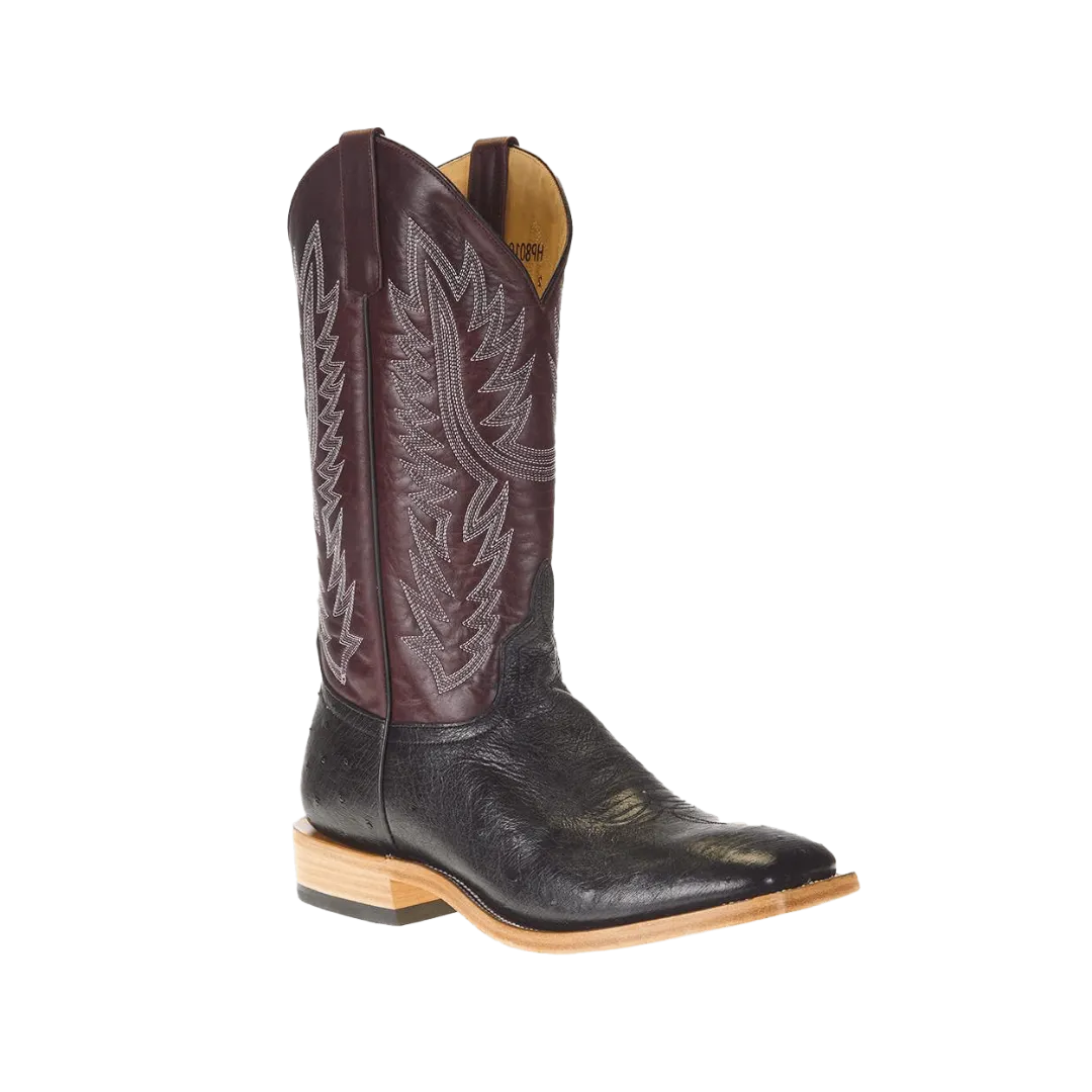 Horse Power Men's Black Smooth Ostrich Boots