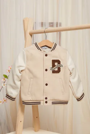 Infant Boys Cream Base Ball Jacket