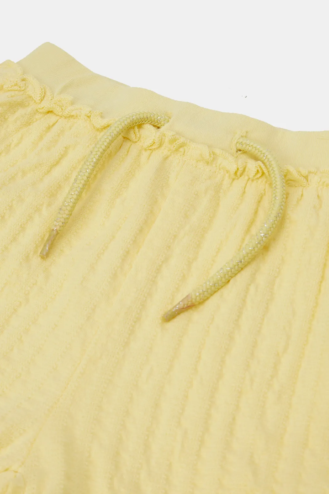 Infant Girls Yellow Jacquard Shorts