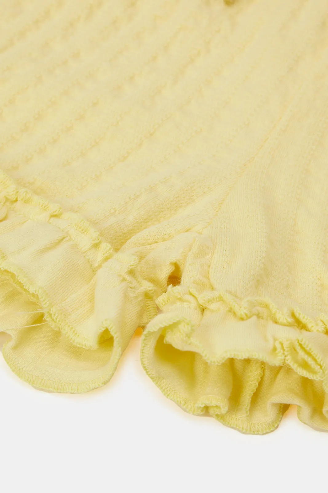 Infant Girls Yellow Jacquard Shorts