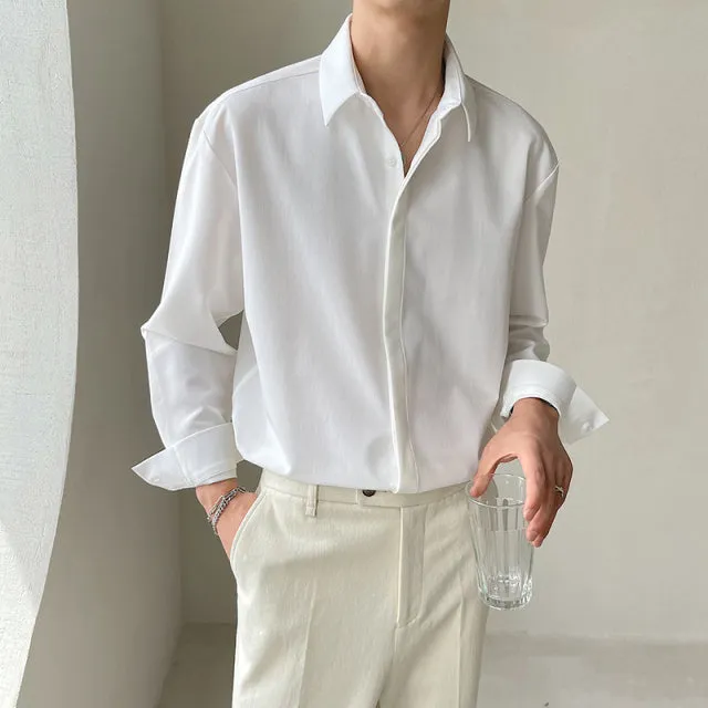 [Korean Style] 4 Colors Turn-down Collar Shirts