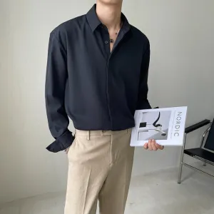 [Korean Style] 4 Colors Turn-down Collar Shirts