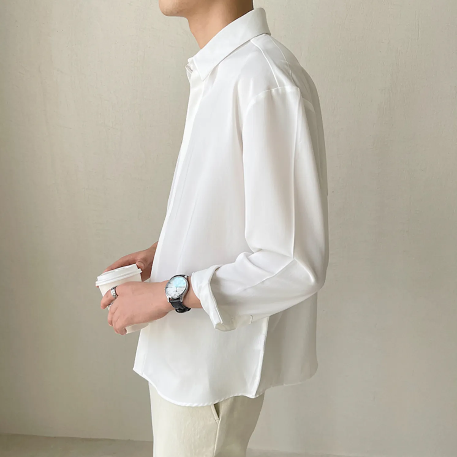 [Korean Style] 4 Colors Turn-down Collar Shirts