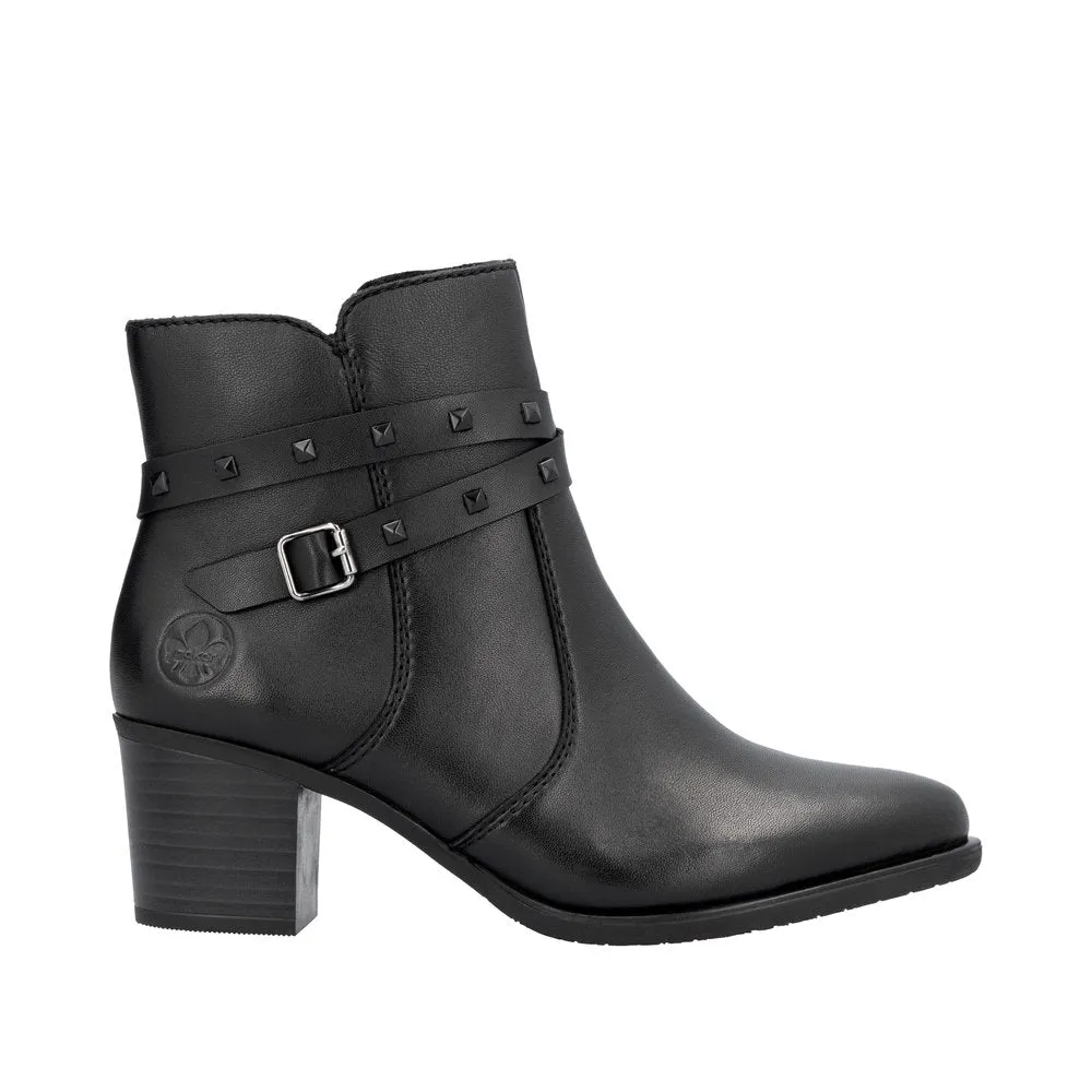 Ladies Rieker Boot Black Leather Zip Y2059-00 sale