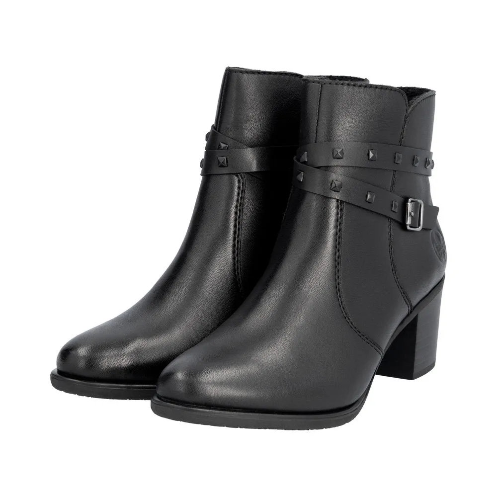 Ladies Rieker Boot Black Leather Zip Y2059-00 sale