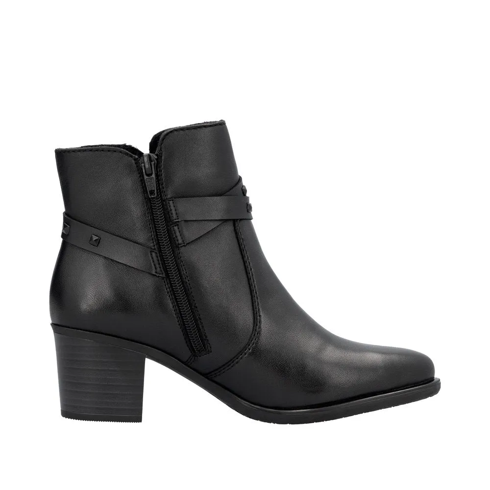 Ladies Rieker Boot Black Leather Zip Y2059-00 sale