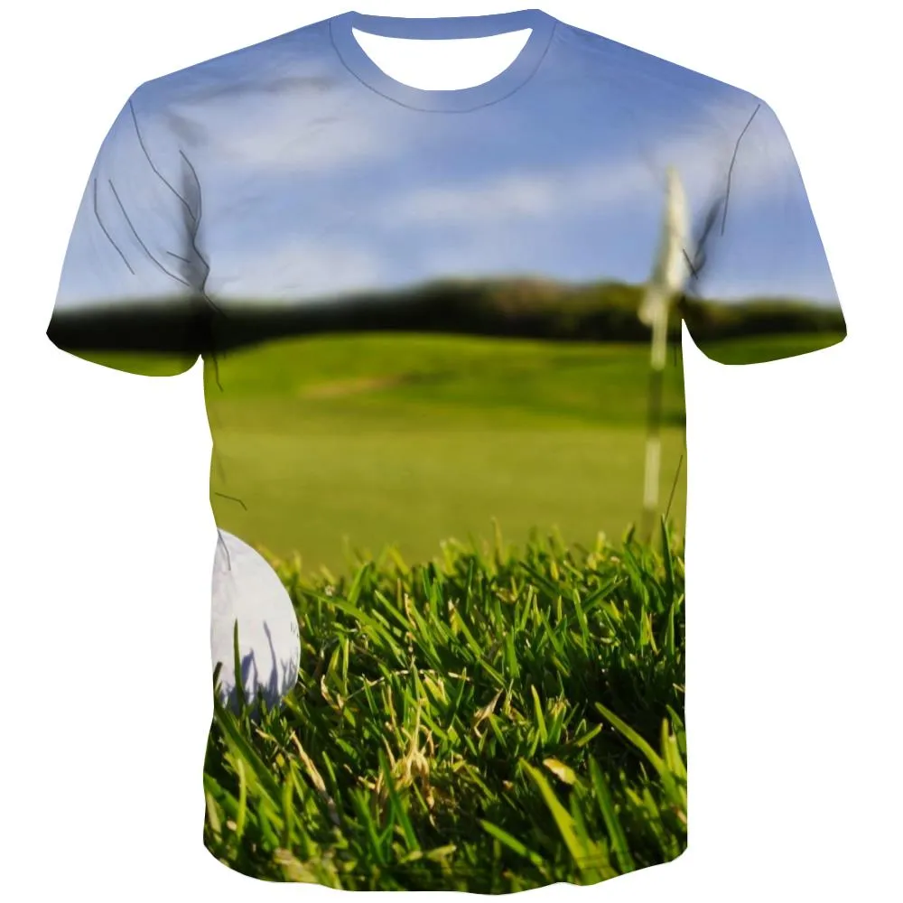 Lawn T shirts Men Golf T shirts Funny Forest T-shirts 3d Natural Tshirt Anime Game Shirt Print