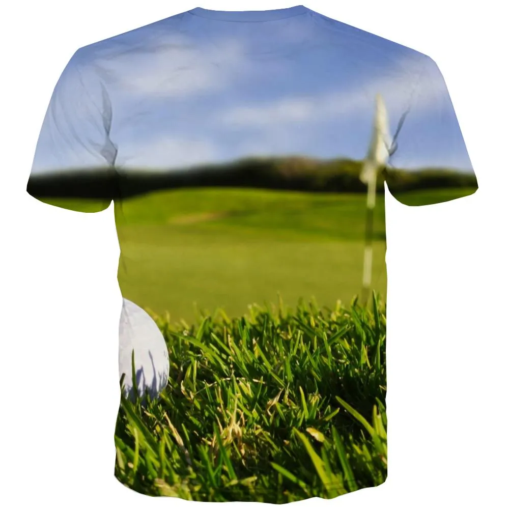 Lawn T shirts Men Golf T shirts Funny Forest T-shirts 3d Natural Tshirt Anime Game Shirt Print