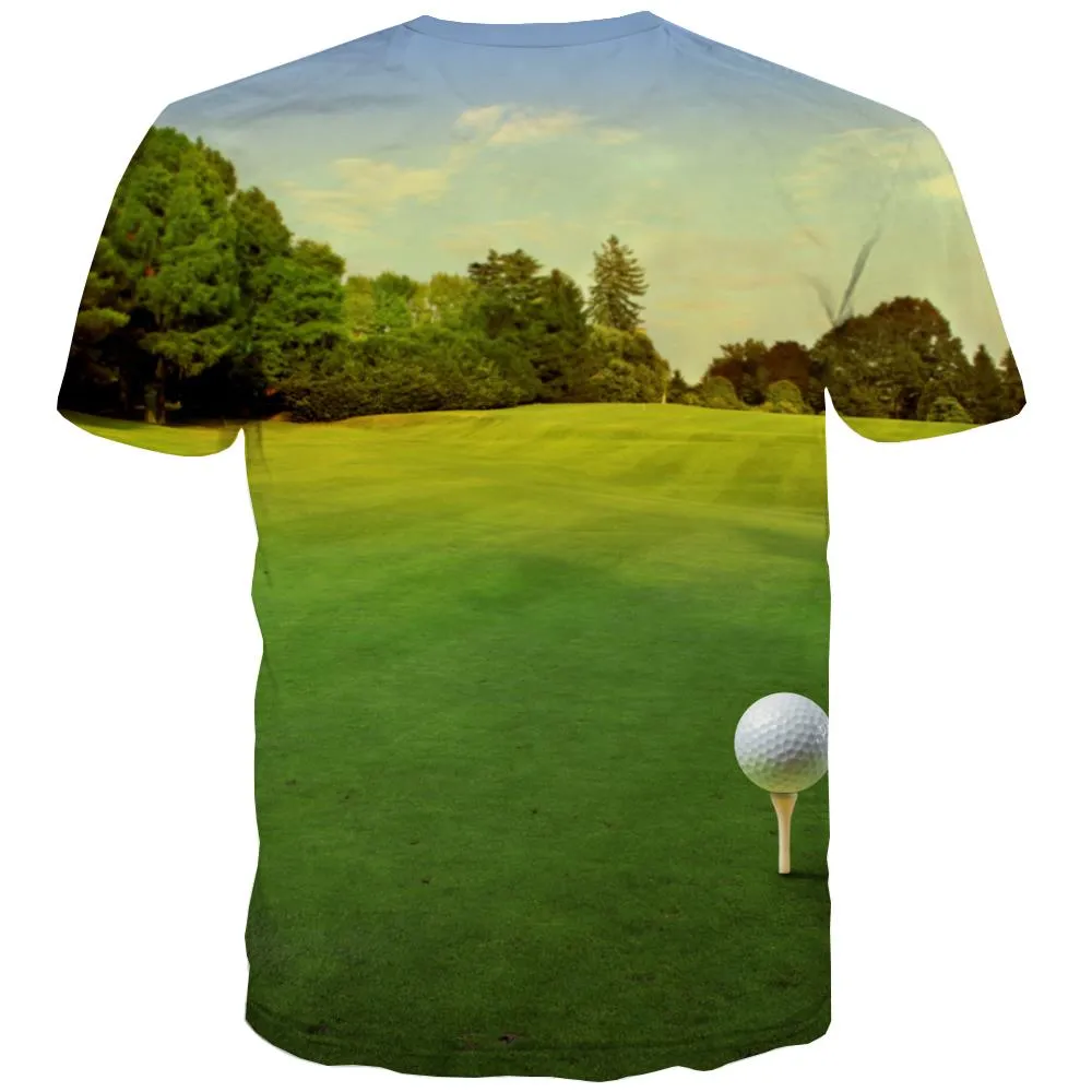 Lawn T shirts Men Golf Tshirts Novelty Forest Shirt Print Natural T-shirts 3d Game T-shirts Graphic