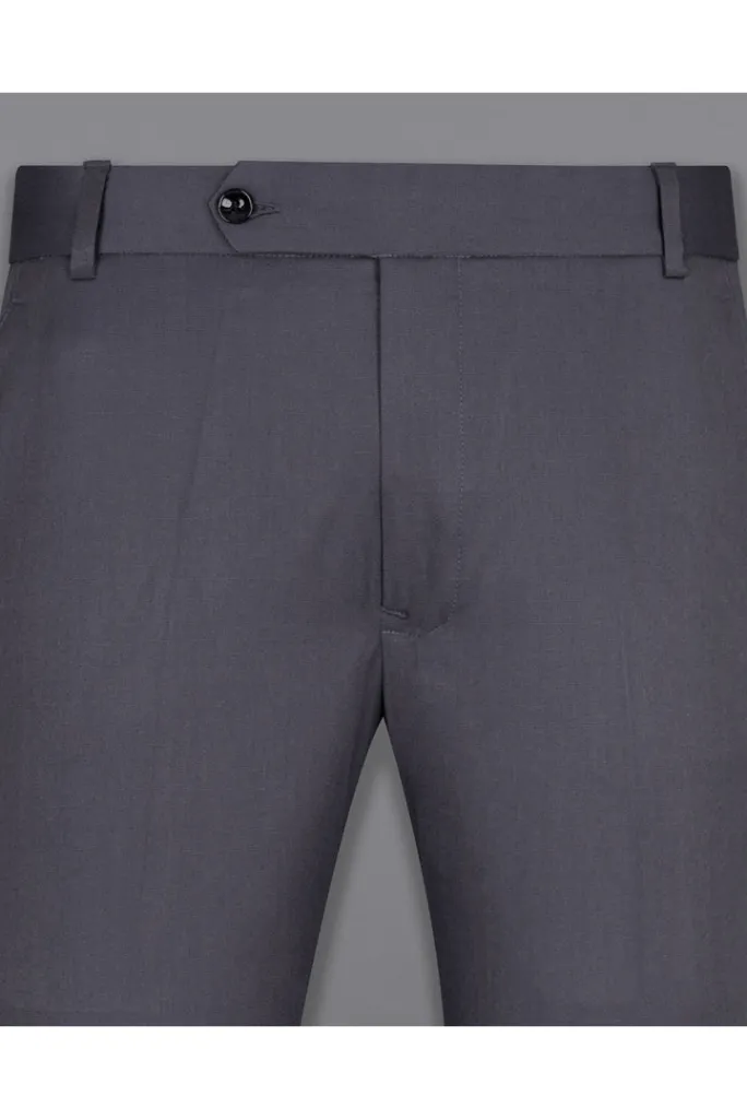 Men's Grey Pants Male Casual Solid Color Comfortable Quality Pure Color Trouser