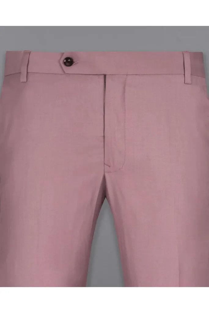 Men's Opium Pink Pants Male Casual Solid Color Comfortable Quality Pure Color Trouser