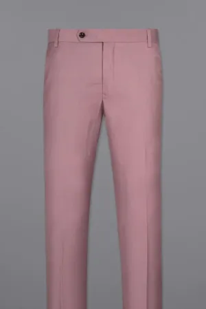 Men's Opium Pink Pants Male Casual Solid Color Comfortable Quality Pure Color Trouser