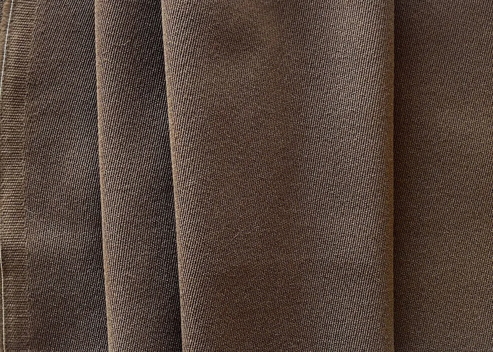 Mid to Heavier-Weight Bronzed Toffee Wool Twill (Made in Italy)