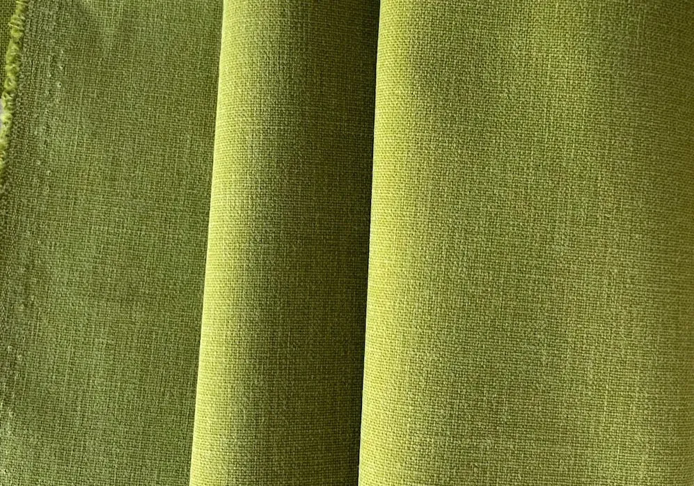 Mid-Weight Fresh Avocado Green Sueded Cotton Canvas