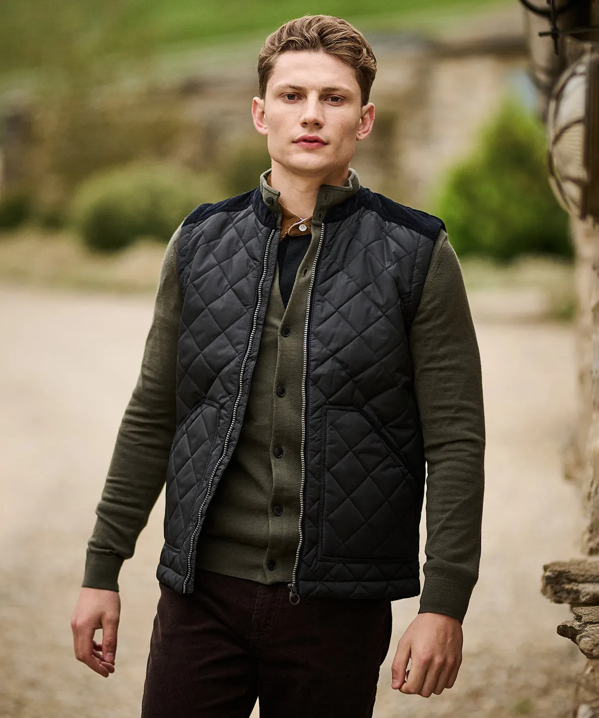 Moreton diamond quily gilet | Black