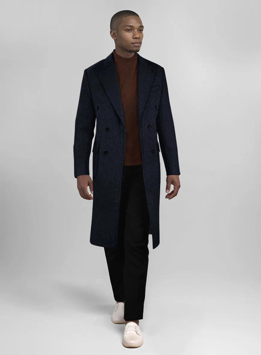 Musto Deep Blue Heavy Tweed Overcoat