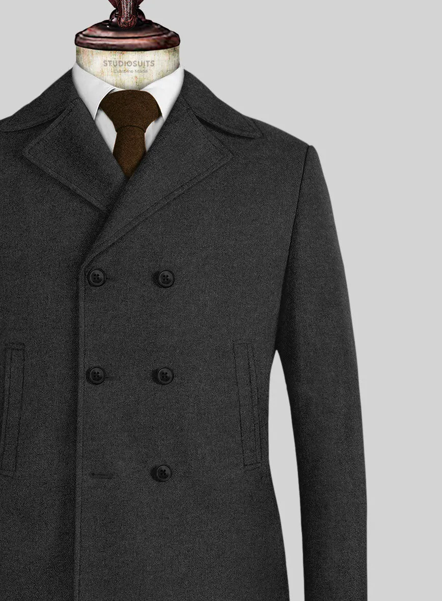 Naples Charcoal Tweed Pea Coat