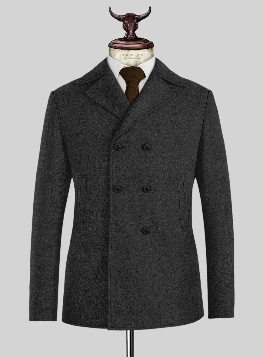 Naples Charcoal Tweed Pea Coat