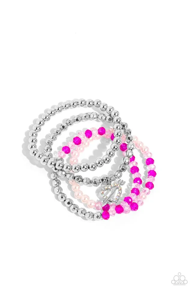 Paparazzi Bracelet ~ Heart-struck Haute - Multi