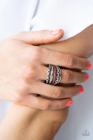 Paparazzi Ring ~ LINK Out Loud - Red