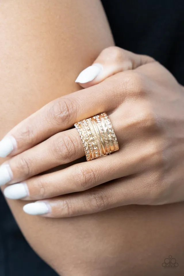 Paparazzi Ring ~ Stacked Odds - Gold