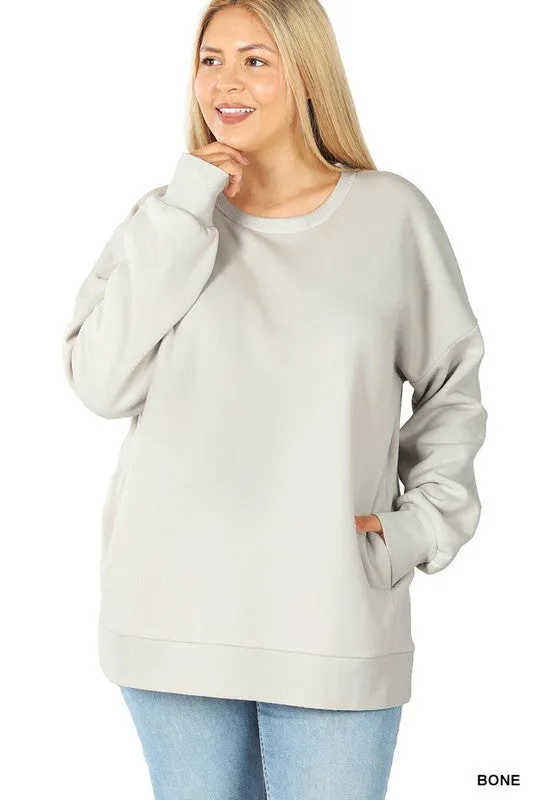 PLUS LONG SLEEVE ROUND NECK SWEATSHIRT