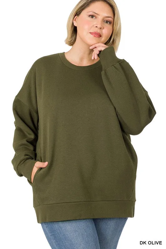 PLUS LONG SLEEVE ROUND NECK SWEATSHIRT