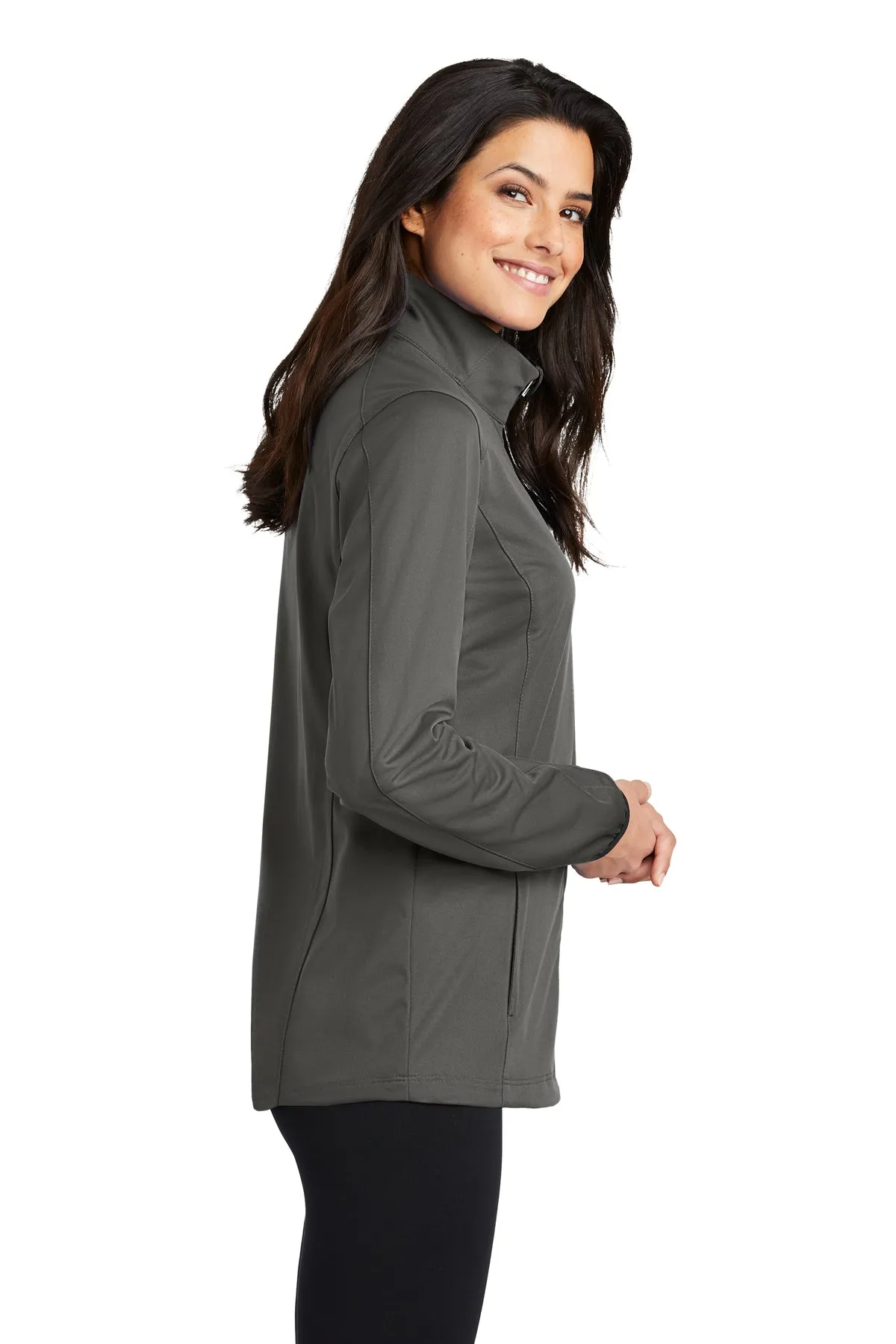 Port Authority Ladies Active Soft Shell Branded Jackets, Grey Steel