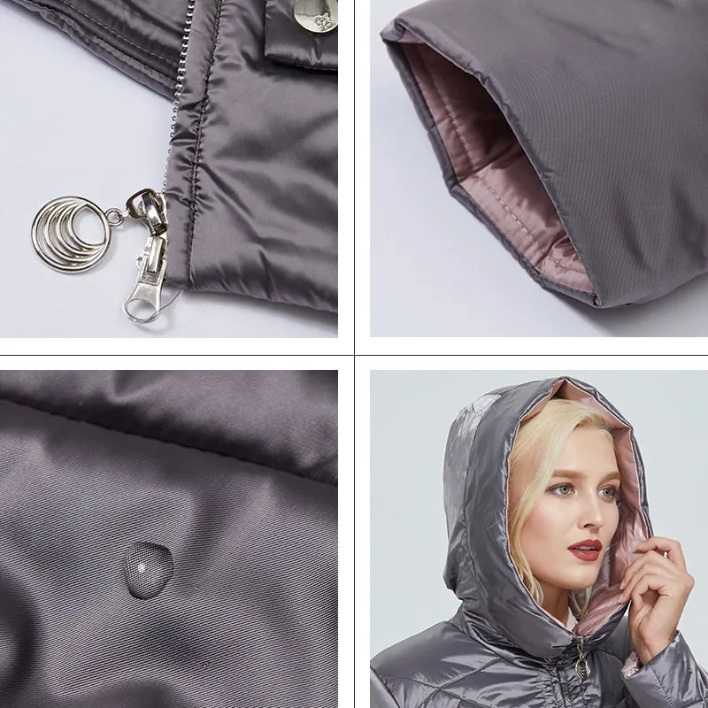 Quilted Down Waterproof Coat with Hood