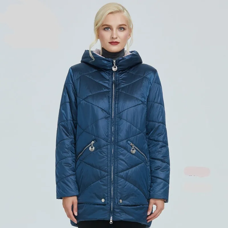 Quilted Down Waterproof Coat with Hood